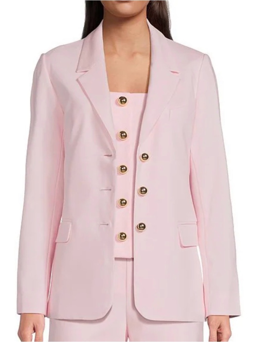 Lilly Pulitzer Amryn Women's Pale Pink Single-Breasted Blazer pink muse Sz 6